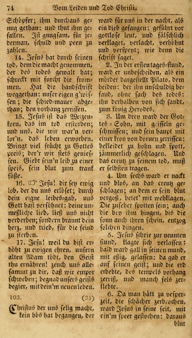 Neueingerichtetes Gesang-Buch, enthaltend eine Sammlung (mehrentheils alter) erbaulicher Lieder,  nach den Hauptstücken der christlichen Lehre und Glaubens eingetheilet page 92