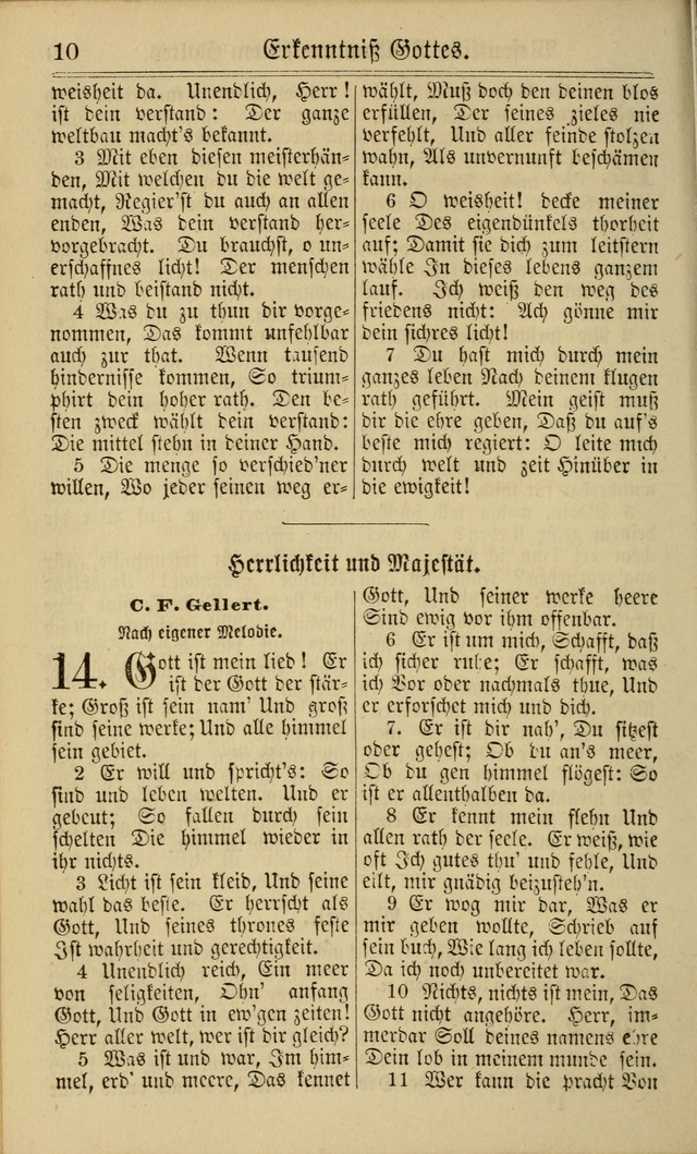 Neuestes Gemeinschaftliches Gesangbuch: zum gotttesdienstlichen Gebrauch der Lutherischen und Reformierten Gemeinden in Nord-Amerika: eine sammlung von 652 liedern mit dem dazu gehörigen anhang... page 10