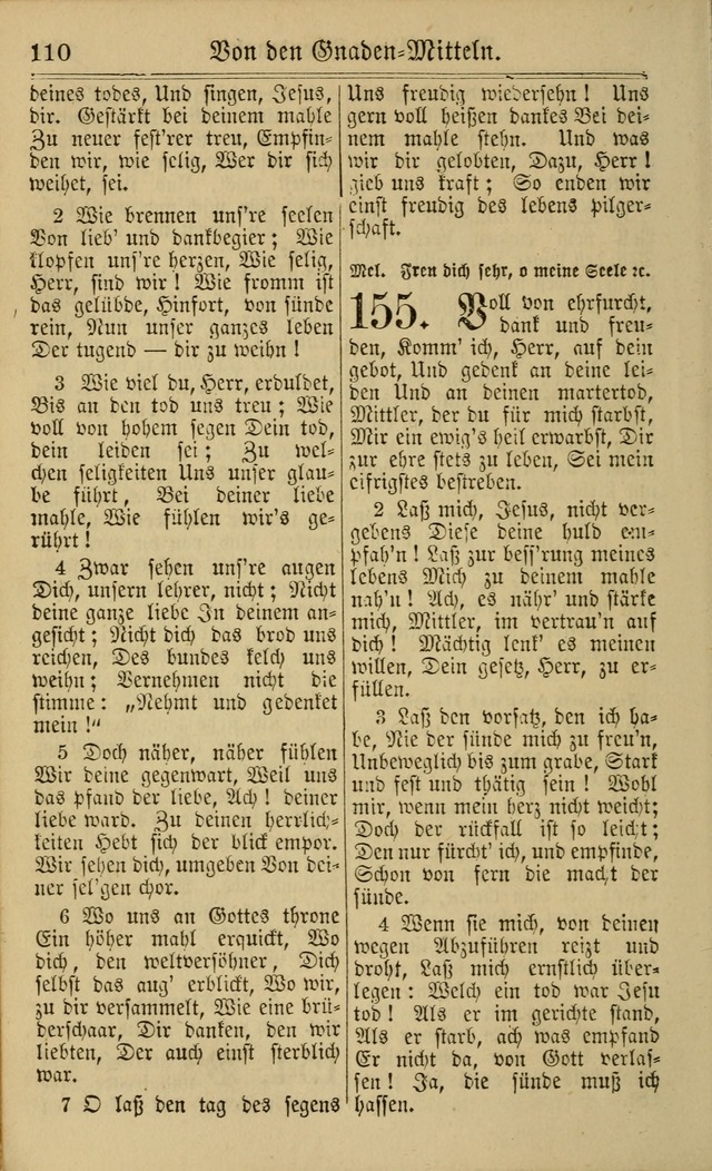 Neuestes Gemeinschaftliches Gesangbuch: zum gotttesdienstlichen Gebrauch der Lutherischen und Reformierten Gemeinden in Nord-Amerika: eine sammlung von 652 liedern mit dem dazu gehörigen anhang... page 112