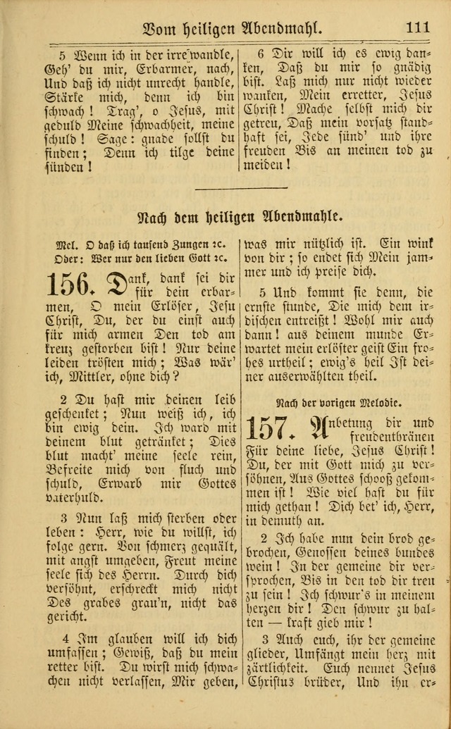 Neuestes Gemeinschaftliches Gesangbuch: zum gotttesdienstlichen Gebrauch der Lutherischen und Reformierten Gemeinden in Nord-Amerika: eine sammlung von 652 liedern mit dem dazu gehörigen anhang... page 113