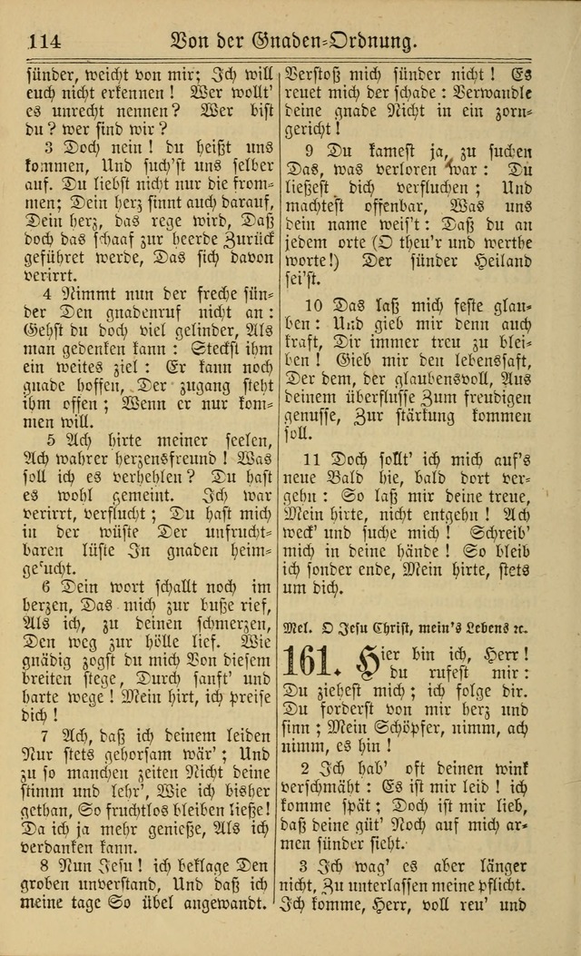 Neuestes Gemeinschaftliches Gesangbuch: zum gotttesdienstlichen Gebrauch der Lutherischen und Reformierten Gemeinden in Nord-Amerika: eine sammlung von 652 liedern mit dem dazu gehörigen anhang... page 116