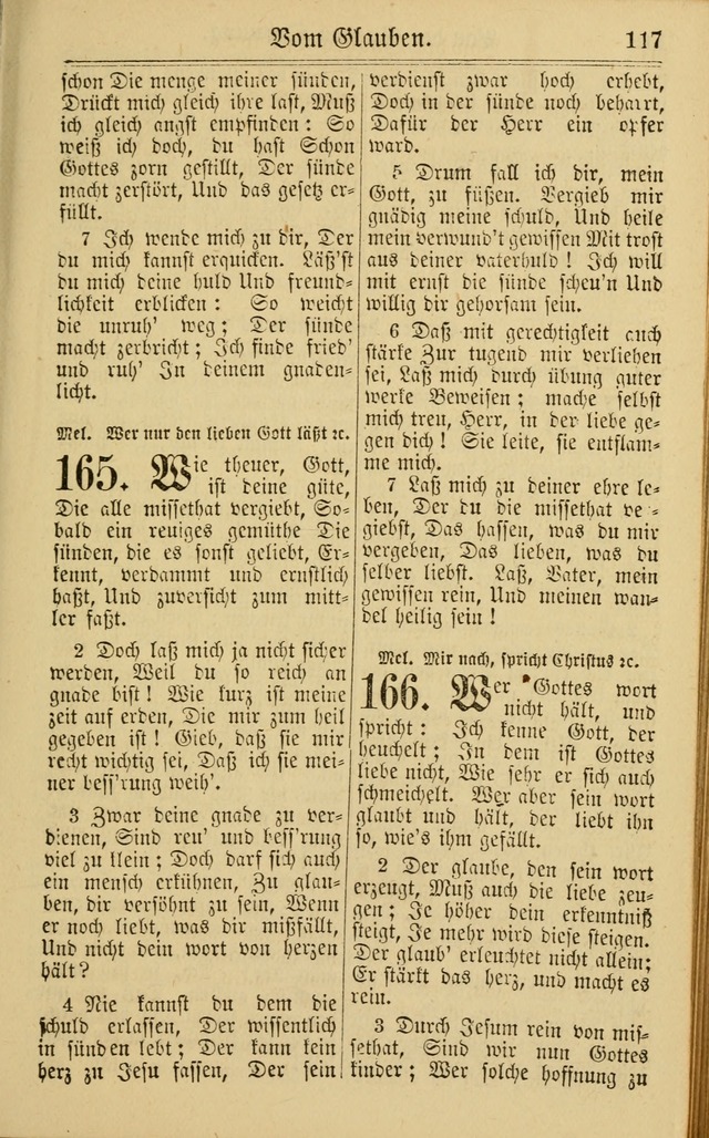 Neuestes Gemeinschaftliches Gesangbuch: zum gotttesdienstlichen Gebrauch der Lutherischen und Reformierten Gemeinden in Nord-Amerika: eine sammlung von 652 liedern mit dem dazu gehörigen anhang... page 119