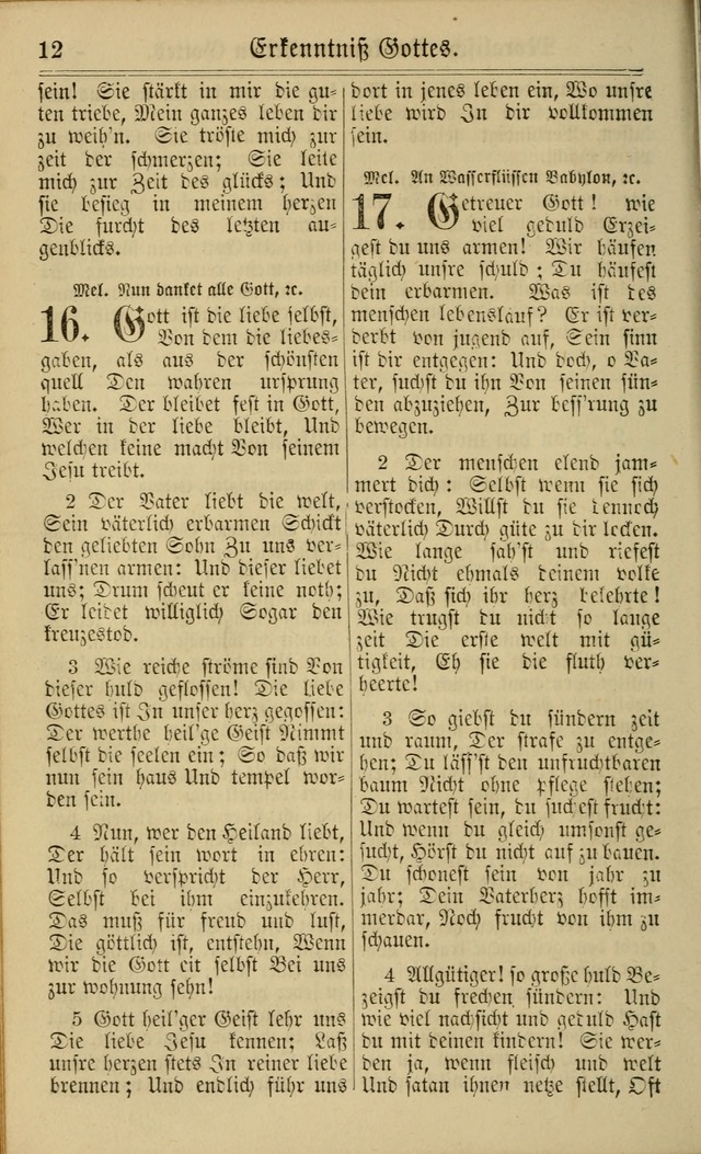 Neuestes Gemeinschaftliches Gesangbuch: zum gotttesdienstlichen Gebrauch der Lutherischen und Reformierten Gemeinden in Nord-Amerika: eine sammlung von 652 liedern mit dem dazu gehörigen anhang... page 12