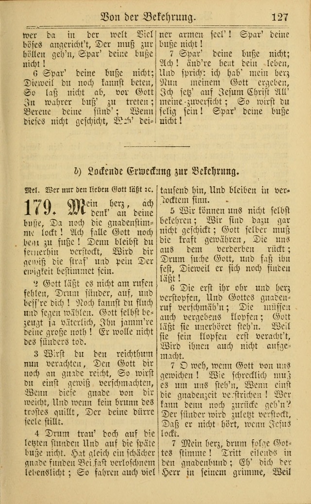 Neuestes Gemeinschaftliches Gesangbuch: zum gotttesdienstlichen Gebrauch der Lutherischen und Reformierten Gemeinden in Nord-Amerika: eine sammlung von 652 liedern mit dem dazu gehörigen anhang... page 129