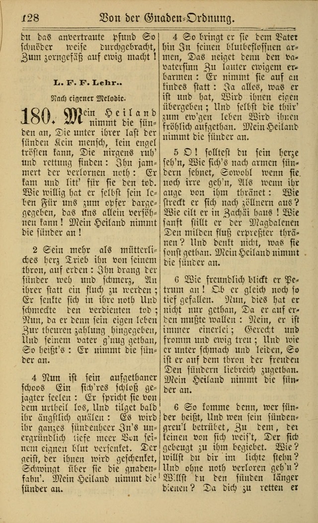 Neuestes Gemeinschaftliches Gesangbuch: zum gotttesdienstlichen Gebrauch der Lutherischen und Reformierten Gemeinden in Nord-Amerika: eine sammlung von 652 liedern mit dem dazu gehörigen anhang... page 130