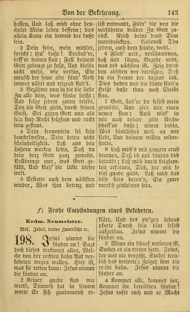 Neuestes Gemeinschaftliches Gesangbuch: zum gotttesdienstlichen Gebrauch der Lutherischen und Reformierten Gemeinden in Nord-Amerika: eine sammlung von 652 liedern mit dem dazu gehörigen anhang... page 145