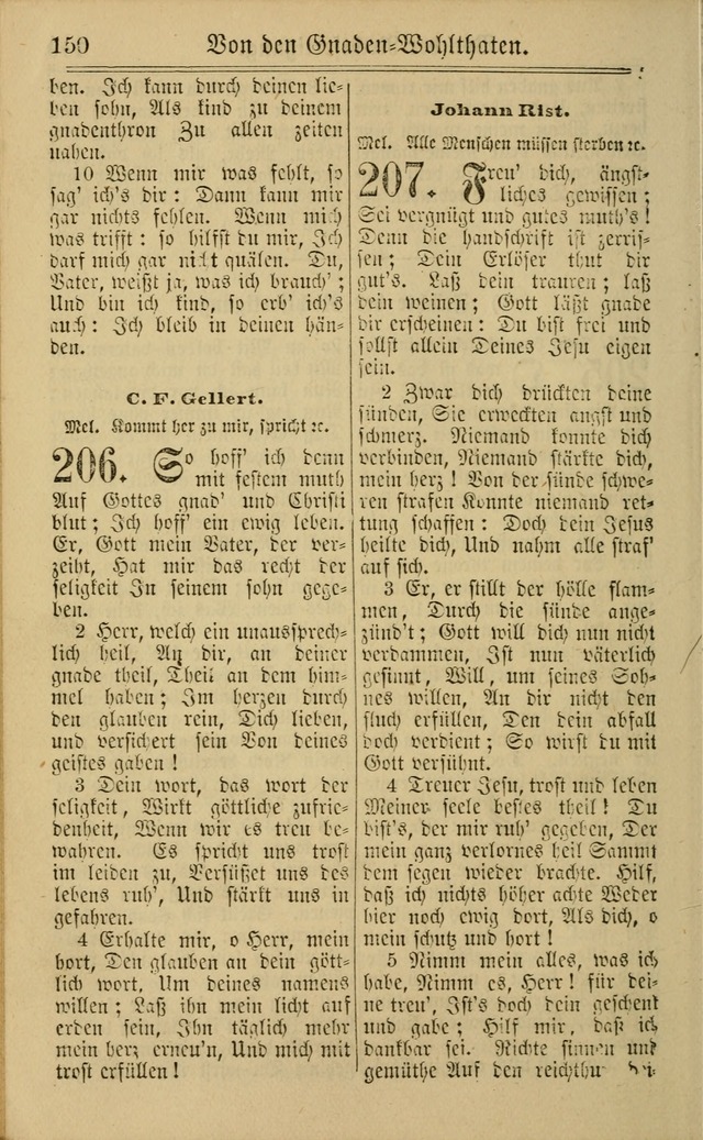 Neuestes Gemeinschaftliches Gesangbuch: zum gotttesdienstlichen Gebrauch der Lutherischen und Reformierten Gemeinden in Nord-Amerika: eine sammlung von 652 liedern mit dem dazu gehörigen anhang... page 152