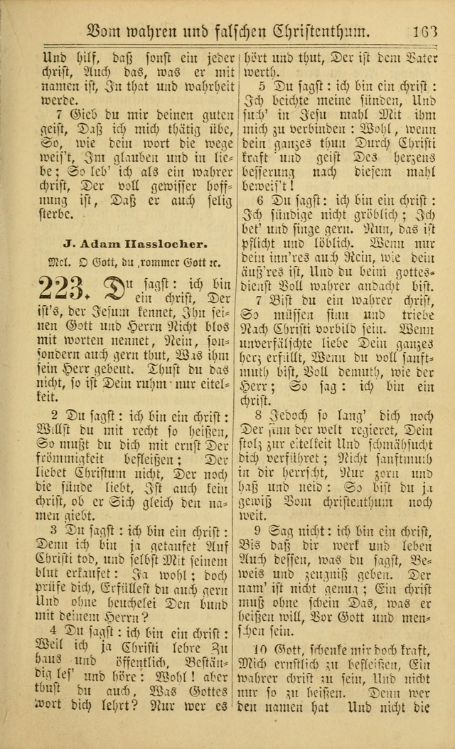 Neuestes Gemeinschaftliches Gesangbuch: zum gotttesdienstlichen Gebrauch der Lutherischen und Reformierten Gemeinden in Nord-Amerika: eine sammlung von 652 liedern mit dem dazu gehörigen anhang... page 165