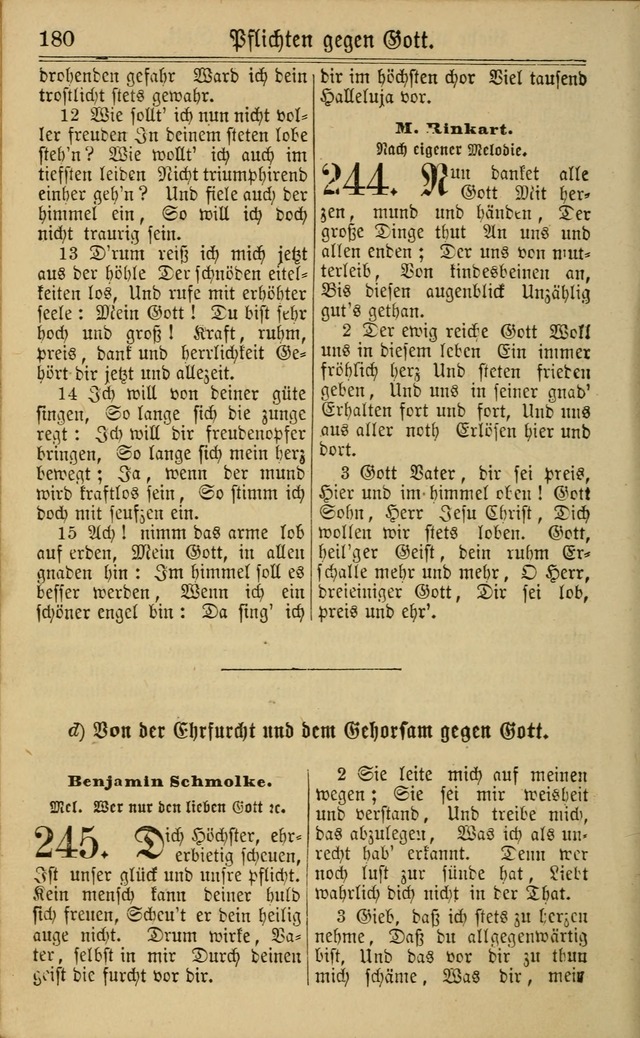 Neuestes Gemeinschaftliches Gesangbuch: zum gotttesdienstlichen Gebrauch der Lutherischen und Reformierten Gemeinden in Nord-Amerika: eine sammlung von 652 liedern mit dem dazu gehörigen anhang... page 182