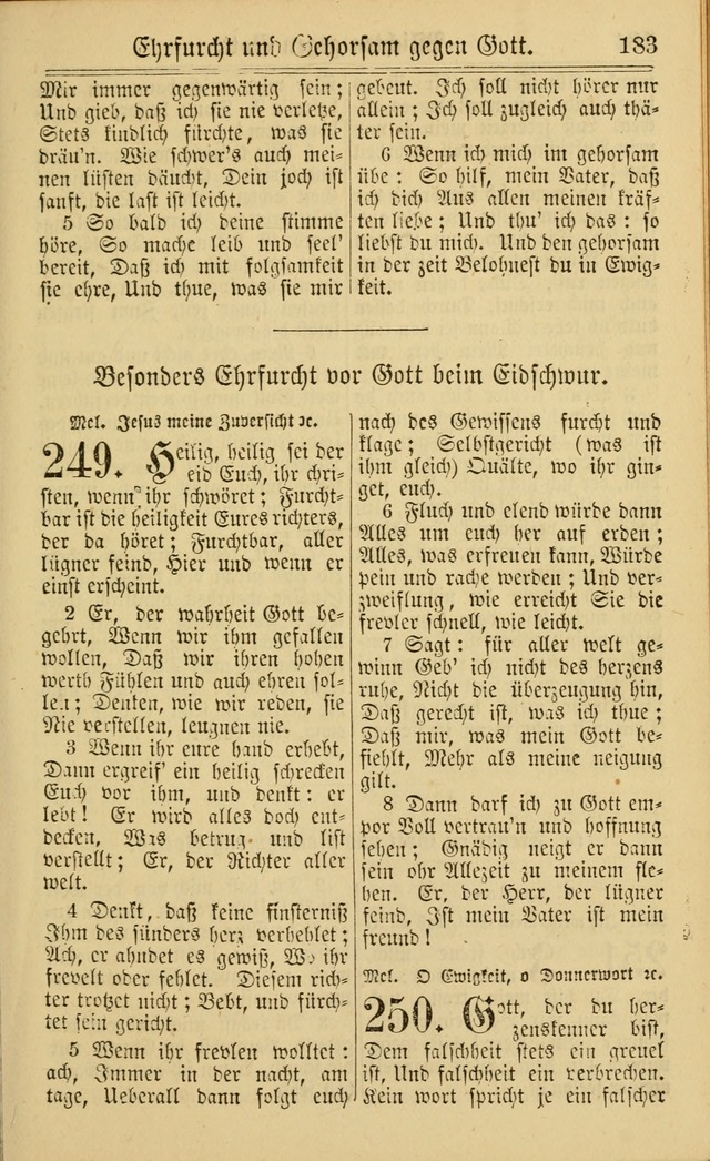 Neuestes Gemeinschaftliches Gesangbuch: zum gotttesdienstlichen Gebrauch der Lutherischen und Reformierten Gemeinden in Nord-Amerika: eine sammlung von 652 liedern mit dem dazu gehörigen anhang... page 185