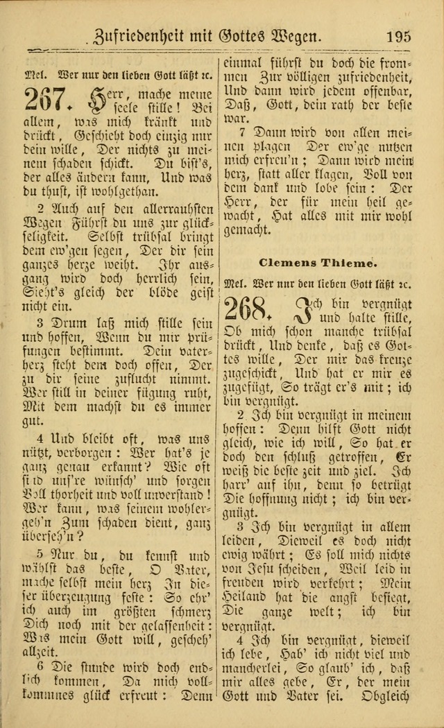 Neuestes Gemeinschaftliches Gesangbuch: zum gotttesdienstlichen Gebrauch der Lutherischen und Reformierten Gemeinden in Nord-Amerika: eine sammlung von 652 liedern mit dem dazu gehörigen anhang... page 197