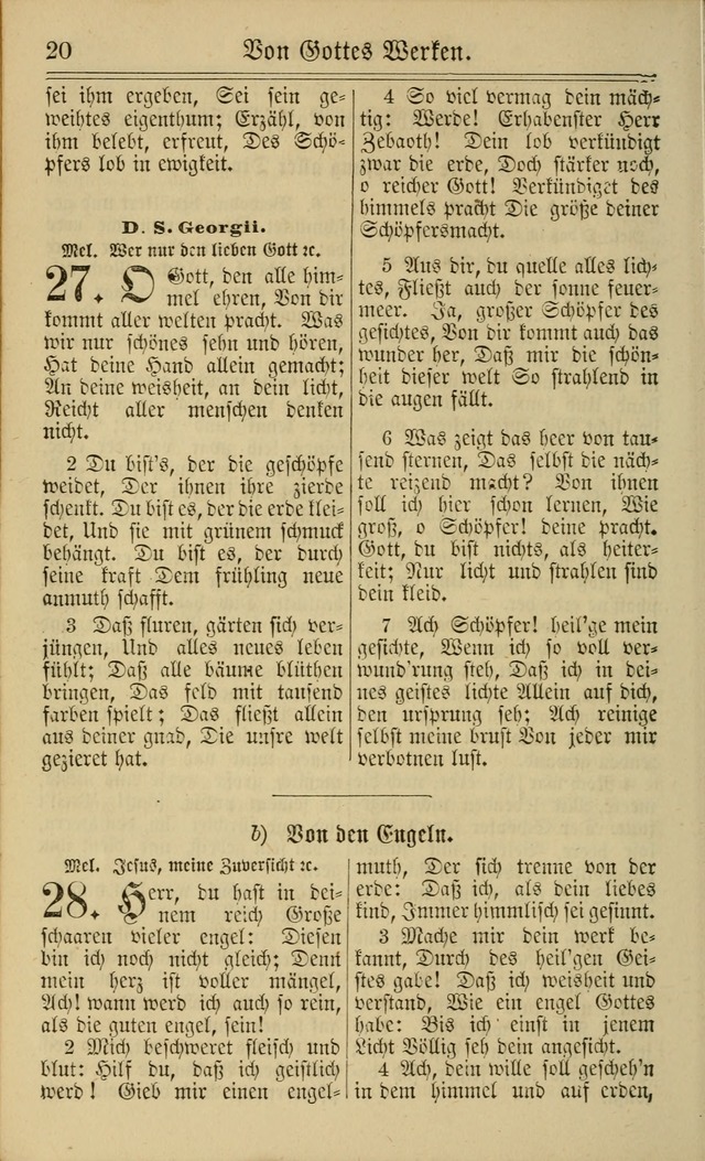 Neuestes Gemeinschaftliches Gesangbuch: zum gotttesdienstlichen Gebrauch der Lutherischen und Reformierten Gemeinden in Nord-Amerika: eine sammlung von 652 liedern mit dem dazu gehörigen anhang... page 20