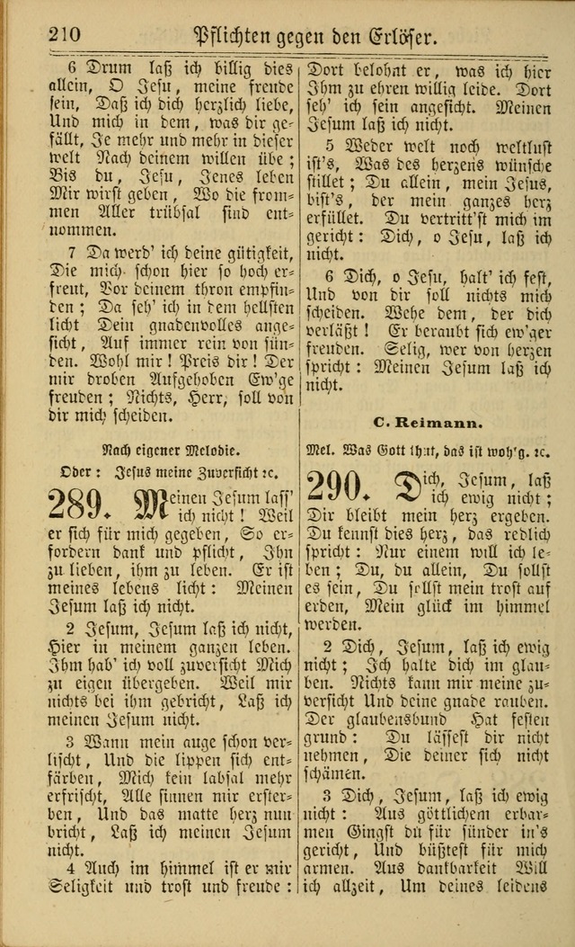 Neuestes Gemeinschaftliches Gesangbuch: zum gotttesdienstlichen Gebrauch der Lutherischen und Reformierten Gemeinden in Nord-Amerika: eine sammlung von 652 liedern mit dem dazu gehörigen anhang... page 212