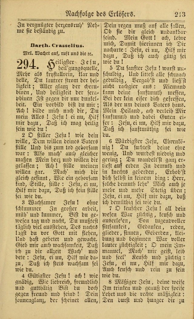 Neuestes Gemeinschaftliches Gesangbuch: zum gotttesdienstlichen Gebrauch der Lutherischen und Reformierten Gemeinden in Nord-Amerika: eine sammlung von 652 liedern mit dem dazu gehörigen anhang... page 215