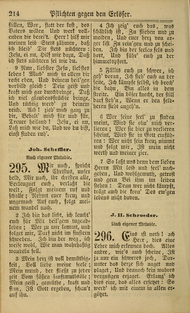 Neuestes Gemeinschaftliches Gesangbuch: zum gotttesdienstlichen Gebrauch der Lutherischen und Reformierten Gemeinden in Nord-Amerika: eine sammlung von 652 liedern mit dem dazu gehörigen anhang... page 216