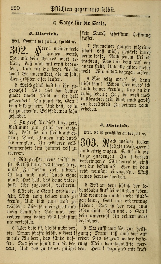 Neuestes Gemeinschaftliches Gesangbuch: zum gotttesdienstlichen Gebrauch der Lutherischen und Reformierten Gemeinden in Nord-Amerika: eine sammlung von 652 liedern mit dem dazu gehörigen anhang... page 222