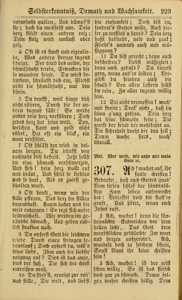 Neuestes Gemeinschaftliches Gesangbuch: zum gotttesdienstlichen Gebrauch der Lutherischen und Reformierten Gemeinden in Nord-Amerika: eine sammlung von 652 liedern mit dem dazu gehörigen anhang... page 225