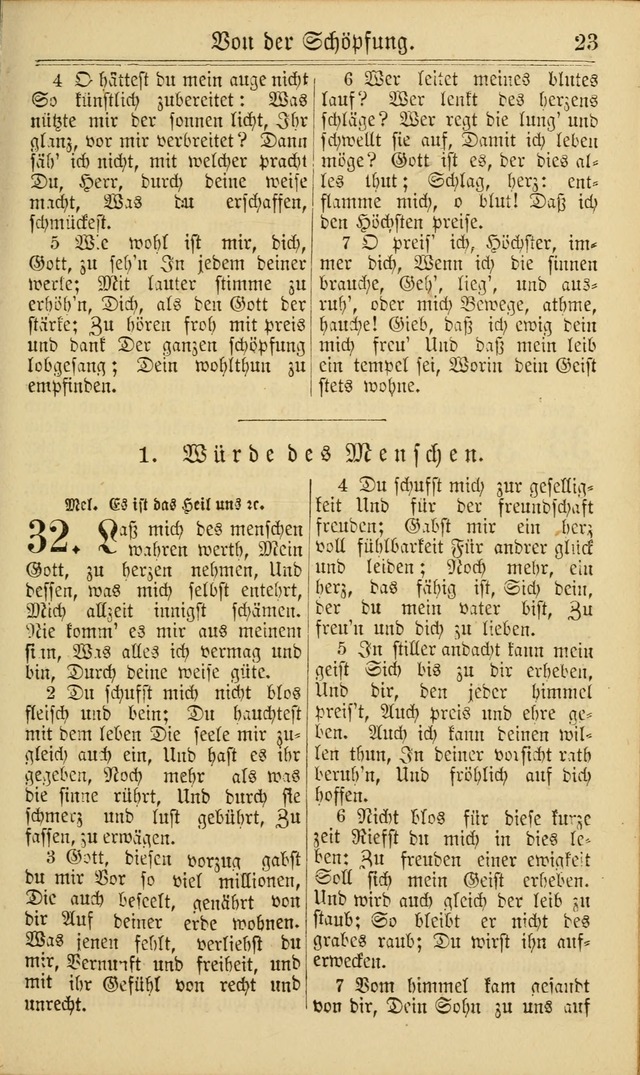 Neuestes Gemeinschaftliches Gesangbuch: zum gotttesdienstlichen Gebrauch der Lutherischen und Reformierten Gemeinden in Nord-Amerika: eine sammlung von 652 liedern mit dem dazu gehörigen anhang... page 23