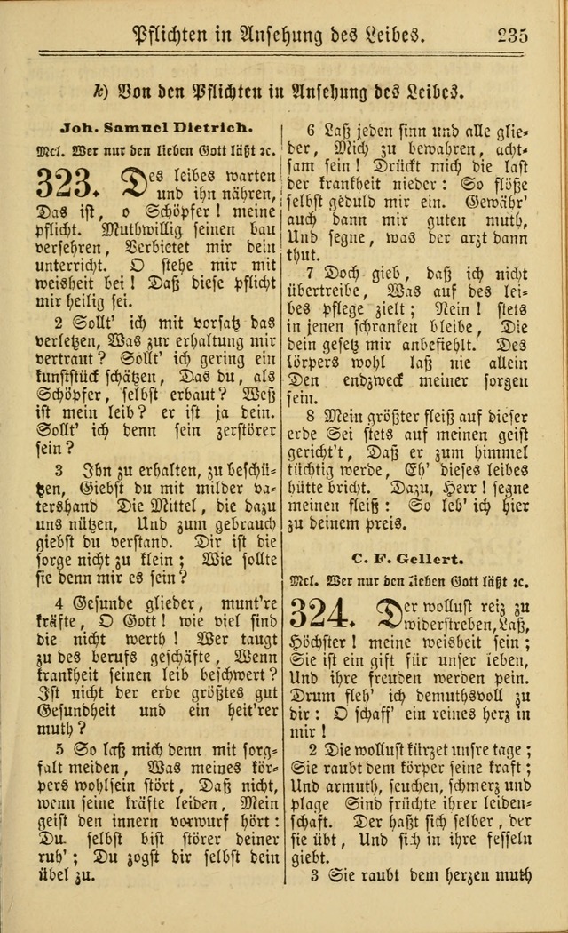 Neuestes Gemeinschaftliches Gesangbuch: zum gotttesdienstlichen Gebrauch der Lutherischen und Reformierten Gemeinden in Nord-Amerika: eine sammlung von 652 liedern mit dem dazu gehörigen anhang... page 237