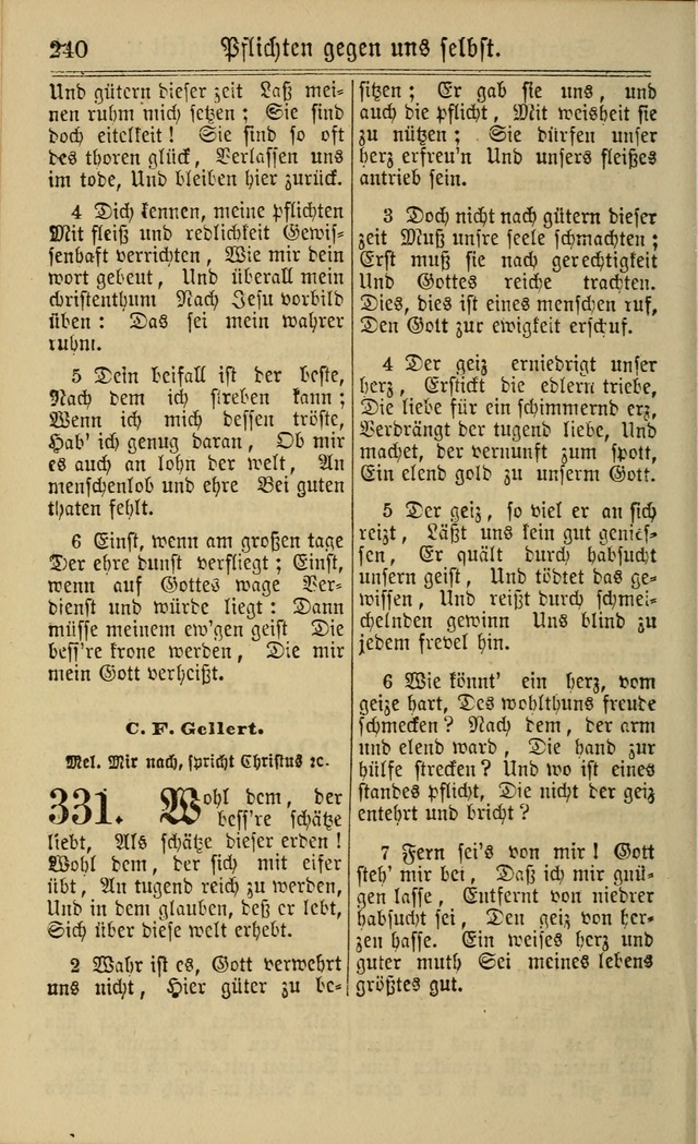 Neuestes Gemeinschaftliches Gesangbuch: zum gotttesdienstlichen Gebrauch der Lutherischen und Reformierten Gemeinden in Nord-Amerika: eine sammlung von 652 liedern mit dem dazu gehörigen anhang... page 242