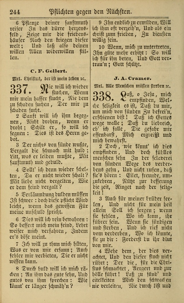 Neuestes Gemeinschaftliches Gesangbuch: zum gotttesdienstlichen Gebrauch der Lutherischen und Reformierten Gemeinden in Nord-Amerika: eine sammlung von 652 liedern mit dem dazu gehörigen anhang... page 246