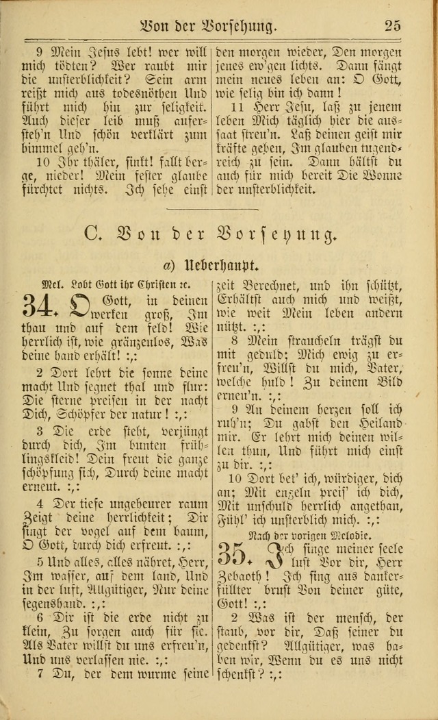 Neuestes Gemeinschaftliches Gesangbuch: zum gotttesdienstlichen Gebrauch der Lutherischen und Reformierten Gemeinden in Nord-Amerika: eine sammlung von 652 liedern mit dem dazu gehörigen anhang... page 25