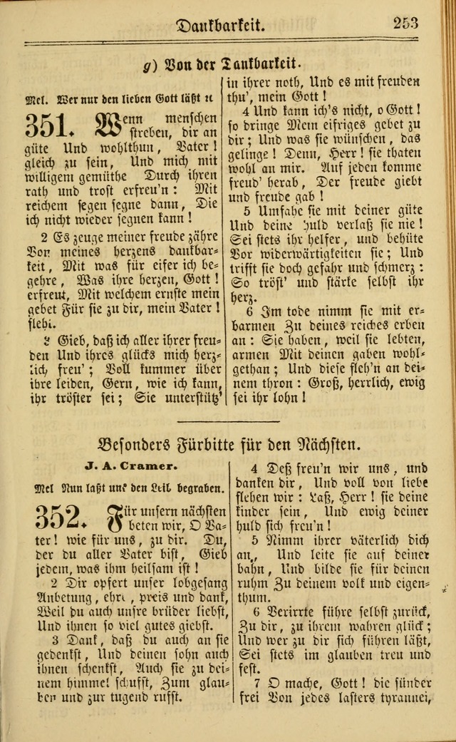 Neuestes Gemeinschaftliches Gesangbuch: zum gotttesdienstlichen Gebrauch der Lutherischen und Reformierten Gemeinden in Nord-Amerika: eine sammlung von 652 liedern mit dem dazu gehörigen anhang... page 255