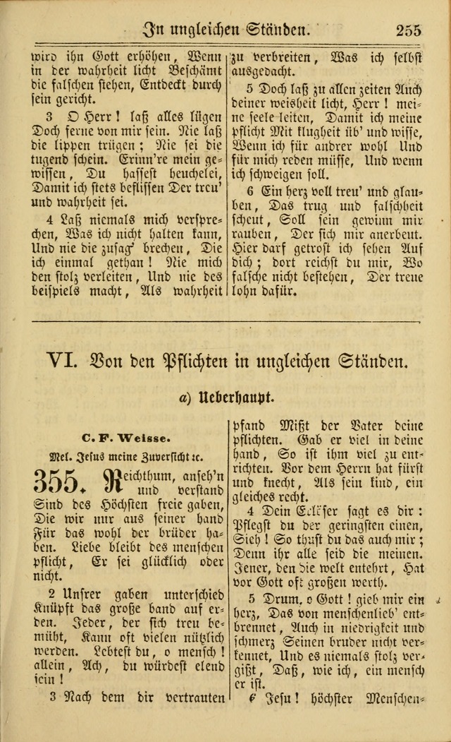 Neuestes Gemeinschaftliches Gesangbuch: zum gotttesdienstlichen Gebrauch der Lutherischen und Reformierten Gemeinden in Nord-Amerika: eine sammlung von 652 liedern mit dem dazu gehörigen anhang... page 257