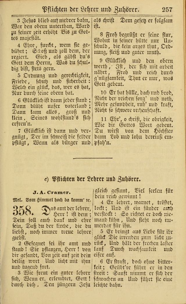 Neuestes Gemeinschaftliches Gesangbuch: zum gotttesdienstlichen Gebrauch der Lutherischen und Reformierten Gemeinden in Nord-Amerika: eine sammlung von 652 liedern mit dem dazu gehörigen anhang... page 259