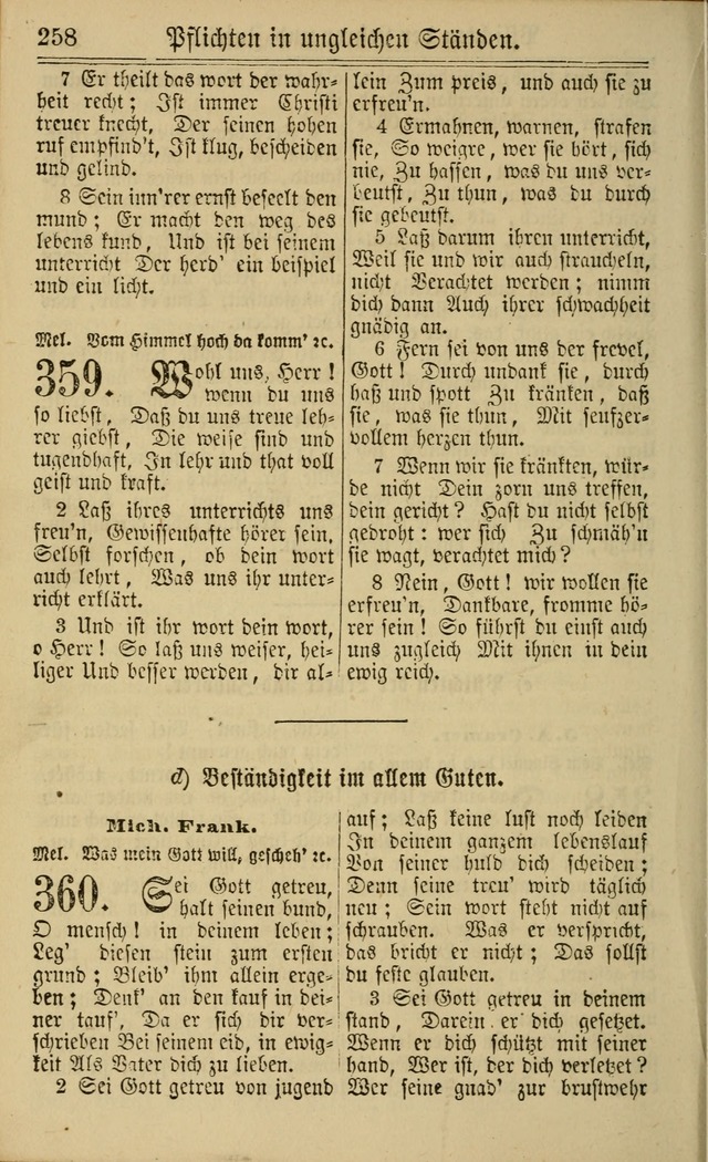 Neuestes Gemeinschaftliches Gesangbuch: zum gotttesdienstlichen Gebrauch der Lutherischen und Reformierten Gemeinden in Nord-Amerika: eine sammlung von 652 liedern mit dem dazu gehörigen anhang... page 260