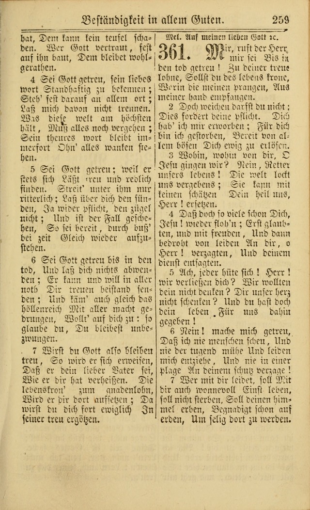 Neuestes Gemeinschaftliches Gesangbuch: zum gotttesdienstlichen Gebrauch der Lutherischen und Reformierten Gemeinden in Nord-Amerika: eine sammlung von 652 liedern mit dem dazu gehörigen anhang... page 261