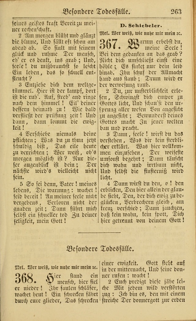 Neuestes Gemeinschaftliches Gesangbuch: zum gotttesdienstlichen Gebrauch der Lutherischen und Reformierten Gemeinden in Nord-Amerika: eine sammlung von 652 liedern mit dem dazu gehörigen anhang... page 265