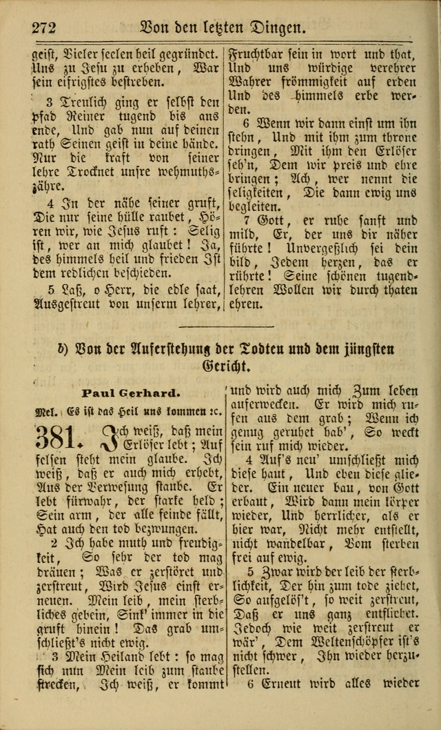 Neuestes Gemeinschaftliches Gesangbuch: zum gotttesdienstlichen Gebrauch der Lutherischen und Reformierten Gemeinden in Nord-Amerika: eine sammlung von 652 liedern mit dem dazu gehörigen anhang... page 274