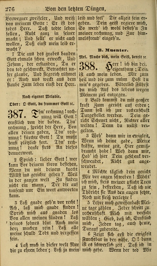 Neuestes Gemeinschaftliches Gesangbuch: zum gotttesdienstlichen Gebrauch der Lutherischen und Reformierten Gemeinden in Nord-Amerika: eine sammlung von 652 liedern mit dem dazu gehörigen anhang... page 278