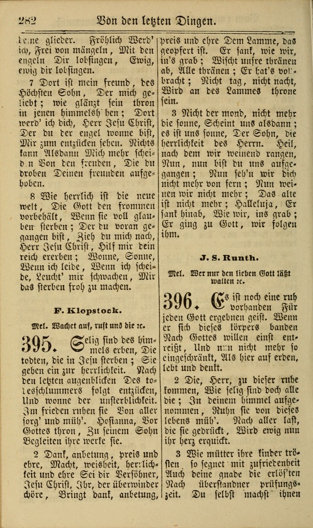 Neuestes Gemeinschaftliches Gesangbuch: zum gotttesdienstlichen Gebrauch der Lutherischen und Reformierten Gemeinden in Nord-Amerika: eine sammlung von 652 liedern mit dem dazu gehörigen anhang... page 284