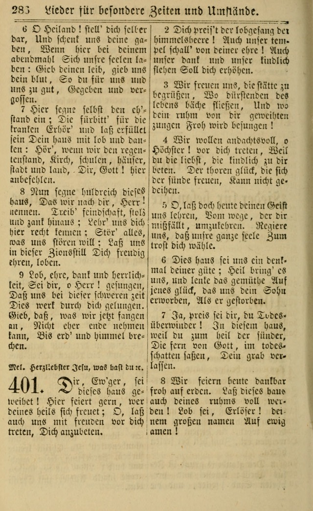 Neuestes Gemeinschaftliches Gesangbuch: zum gotttesdienstlichen Gebrauch der Lutherischen und Reformierten Gemeinden in Nord-Amerika: eine sammlung von 652 liedern mit dem dazu gehörigen anhang... page 288