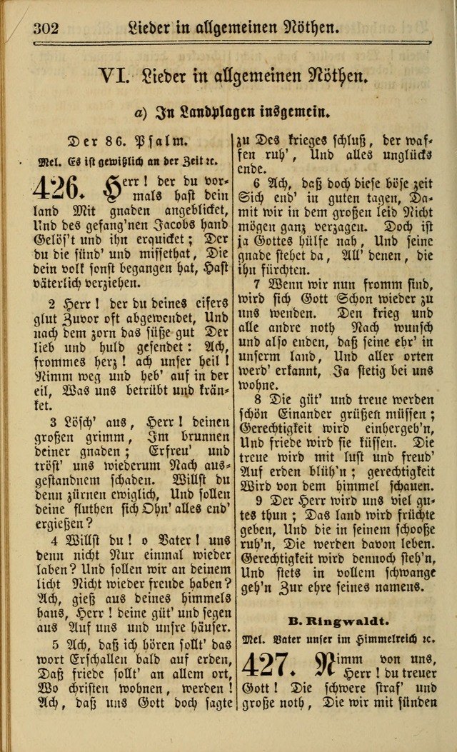 Neuestes Gemeinschaftliches Gesangbuch: zum gotttesdienstlichen Gebrauch der Lutherischen und Reformierten Gemeinden in Nord-Amerika: eine sammlung von 652 liedern mit dem dazu gehörigen anhang... page 304