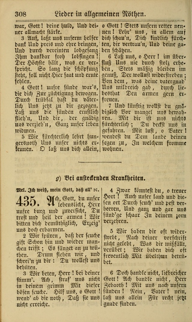 Neuestes Gemeinschaftliches Gesangbuch: zum gotttesdienstlichen Gebrauch der Lutherischen und Reformierten Gemeinden in Nord-Amerika: eine sammlung von 652 liedern mit dem dazu gehörigen anhang... page 310