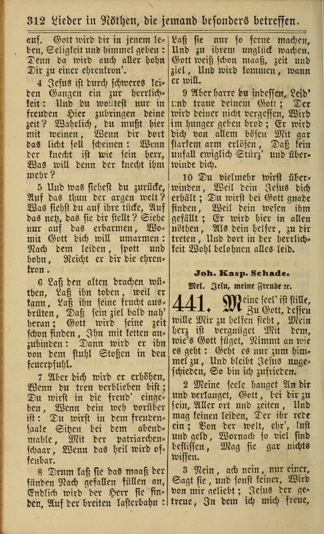 Neuestes Gemeinschaftliches Gesangbuch: zum gotttesdienstlichen Gebrauch der Lutherischen und Reformierten Gemeinden in Nord-Amerika: eine sammlung von 652 liedern mit dem dazu gehörigen anhang... page 314