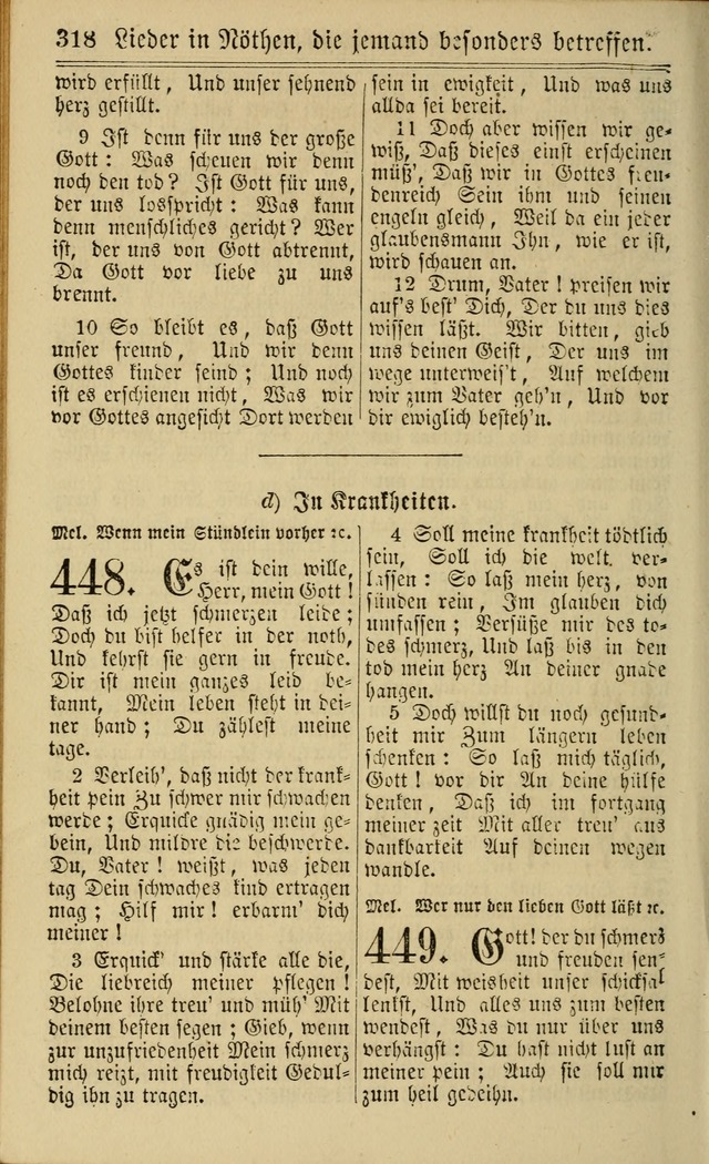 Neuestes Gemeinschaftliches Gesangbuch: zum gotttesdienstlichen Gebrauch der Lutherischen und Reformierten Gemeinden in Nord-Amerika: eine sammlung von 652 liedern mit dem dazu gehörigen anhang... page 320