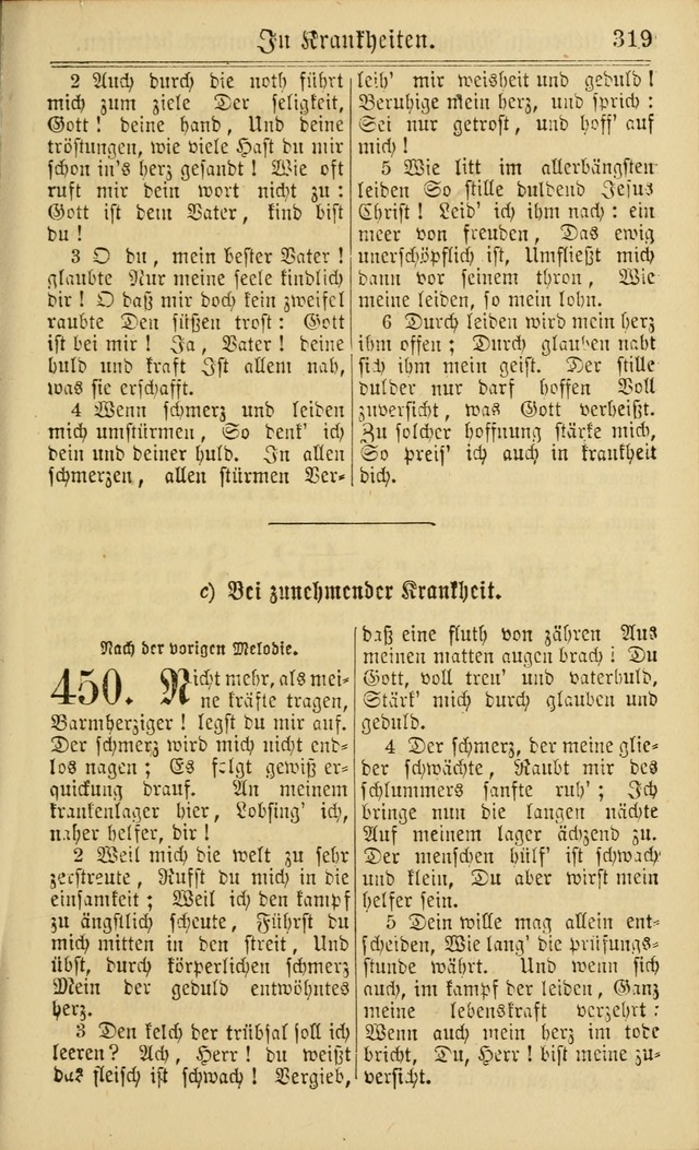 Neuestes Gemeinschaftliches Gesangbuch: zum gotttesdienstlichen Gebrauch der Lutherischen und Reformierten Gemeinden in Nord-Amerika: eine sammlung von 652 liedern mit dem dazu gehörigen anhang... page 321