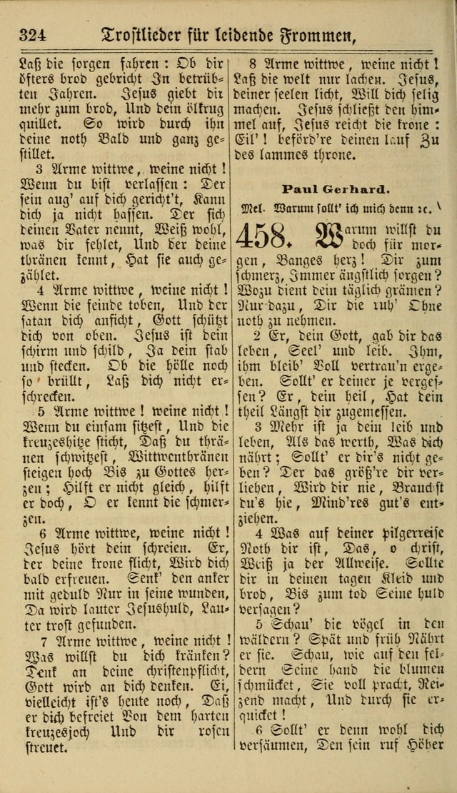 Neuestes Gemeinschaftliches Gesangbuch: zum gotttesdienstlichen Gebrauch der Lutherischen und Reformierten Gemeinden in Nord-Amerika: eine sammlung von 652 liedern mit dem dazu gehörigen anhang... page 326