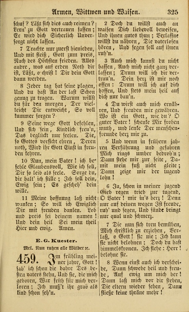 Neuestes Gemeinschaftliches Gesangbuch: zum gotttesdienstlichen Gebrauch der Lutherischen und Reformierten Gemeinden in Nord-Amerika: eine sammlung von 652 liedern mit dem dazu gehörigen anhang... page 327