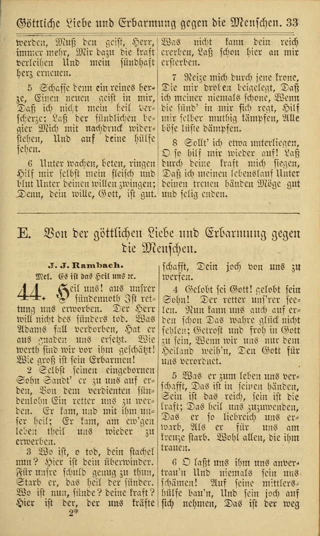 Neuestes Gemeinschaftliches Gesangbuch: zum gotttesdienstlichen Gebrauch der Lutherischen und Reformierten Gemeinden in Nord-Amerika: eine sammlung von 652 liedern mit dem dazu gehörigen anhang... page 33