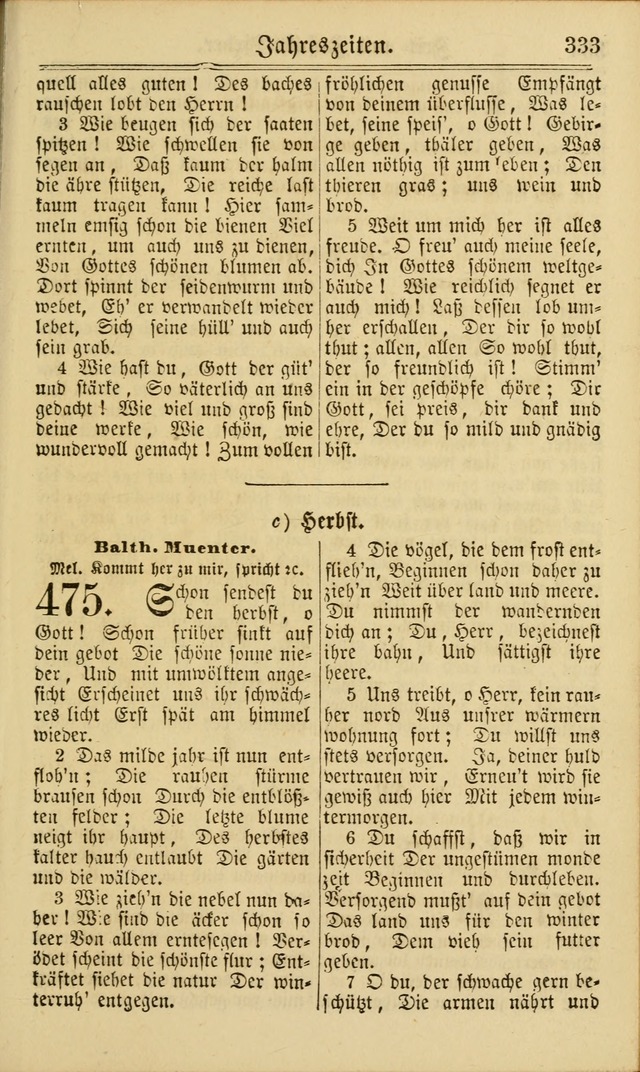 Neuestes Gemeinschaftliches Gesangbuch: zum gotttesdienstlichen Gebrauch der Lutherischen und Reformierten Gemeinden in Nord-Amerika: eine sammlung von 652 liedern mit dem dazu gehörigen anhang... page 335