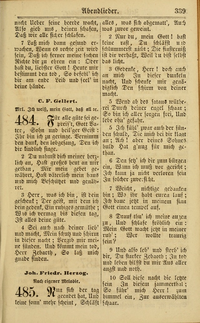 Neuestes Gemeinschaftliches Gesangbuch: zum gotttesdienstlichen Gebrauch der Lutherischen und Reformierten Gemeinden in Nord-Amerika: eine sammlung von 652 liedern mit dem dazu gehörigen anhang... page 341