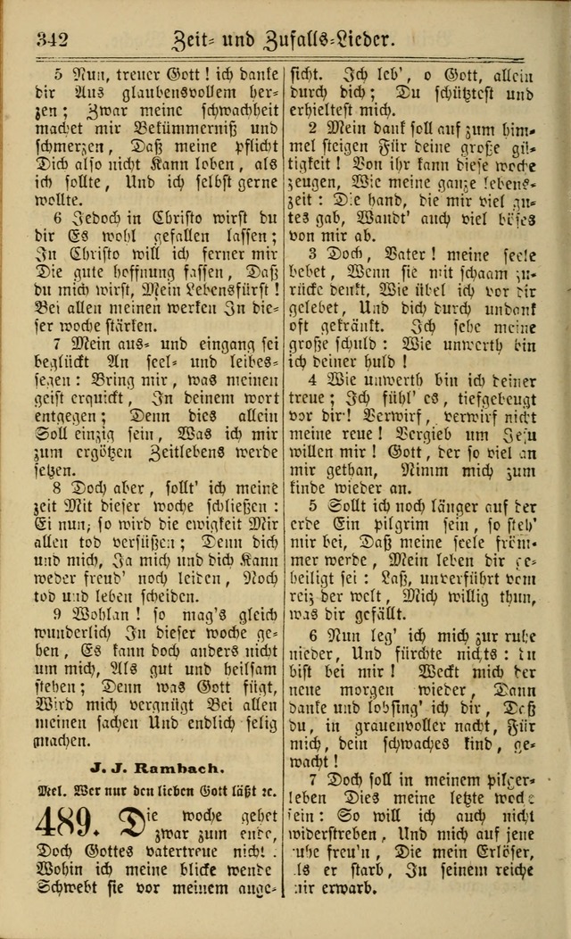 Neuestes Gemeinschaftliches Gesangbuch: zum gotttesdienstlichen Gebrauch der Lutherischen und Reformierten Gemeinden in Nord-Amerika: eine sammlung von 652 liedern mit dem dazu gehörigen anhang... page 344