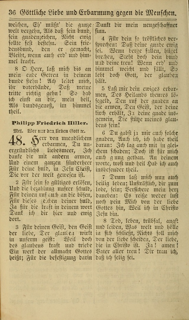 Neuestes Gemeinschaftliches Gesangbuch: zum gotttesdienstlichen Gebrauch der Lutherischen und Reformierten Gemeinden in Nord-Amerika: eine sammlung von 652 liedern mit dem dazu gehörigen anhang... page 36