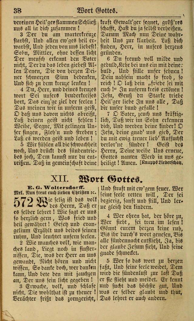 Neuestes Gemeinschaftliches Gesangbuch: zum gotttesdienstlichen Gebrauch der Lutherischen und Reformierten Gemeinden in Nord-Amerika: eine sammlung von 652 liedern mit dem dazu gehörigen anhang... page 384