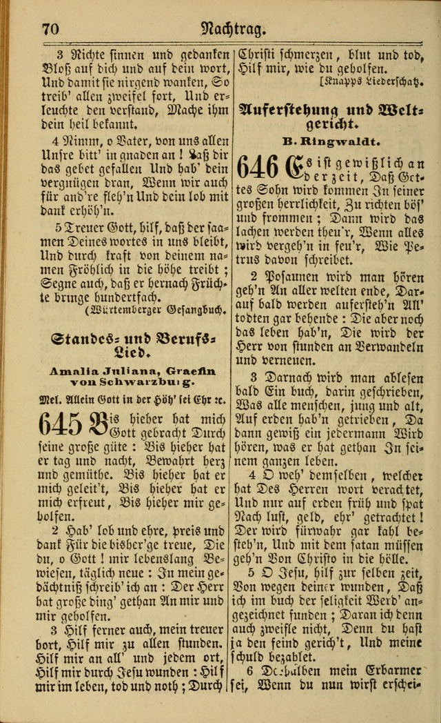 Neuestes Gemeinschaftliches Gesangbuch: zum gotttesdienstlichen Gebrauch der Lutherischen und Reformierten Gemeinden in Nord-Amerika: eine sammlung von 652 liedern mit dem dazu gehörigen anhang... page 416